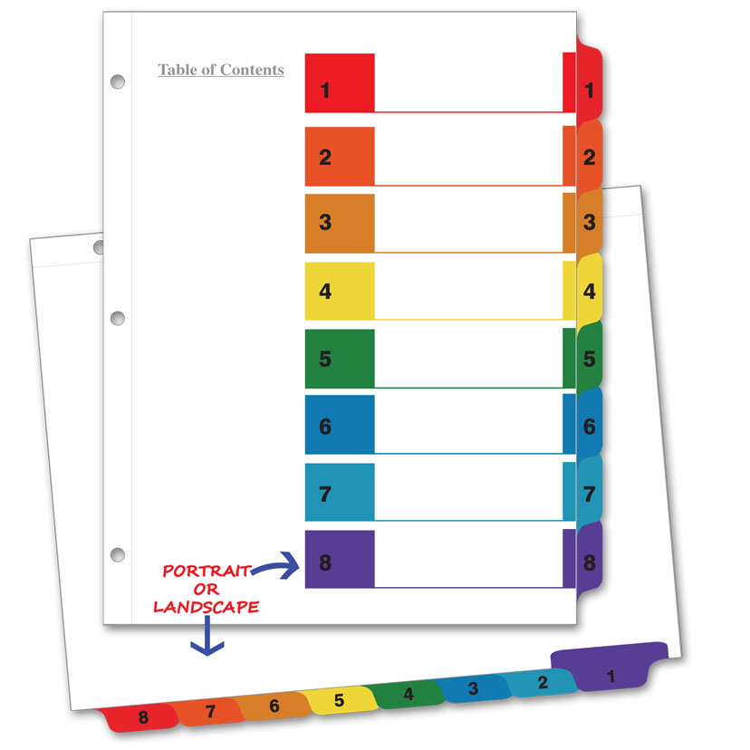 Best Templates Avery Table Of Contents Template 8 Tab 